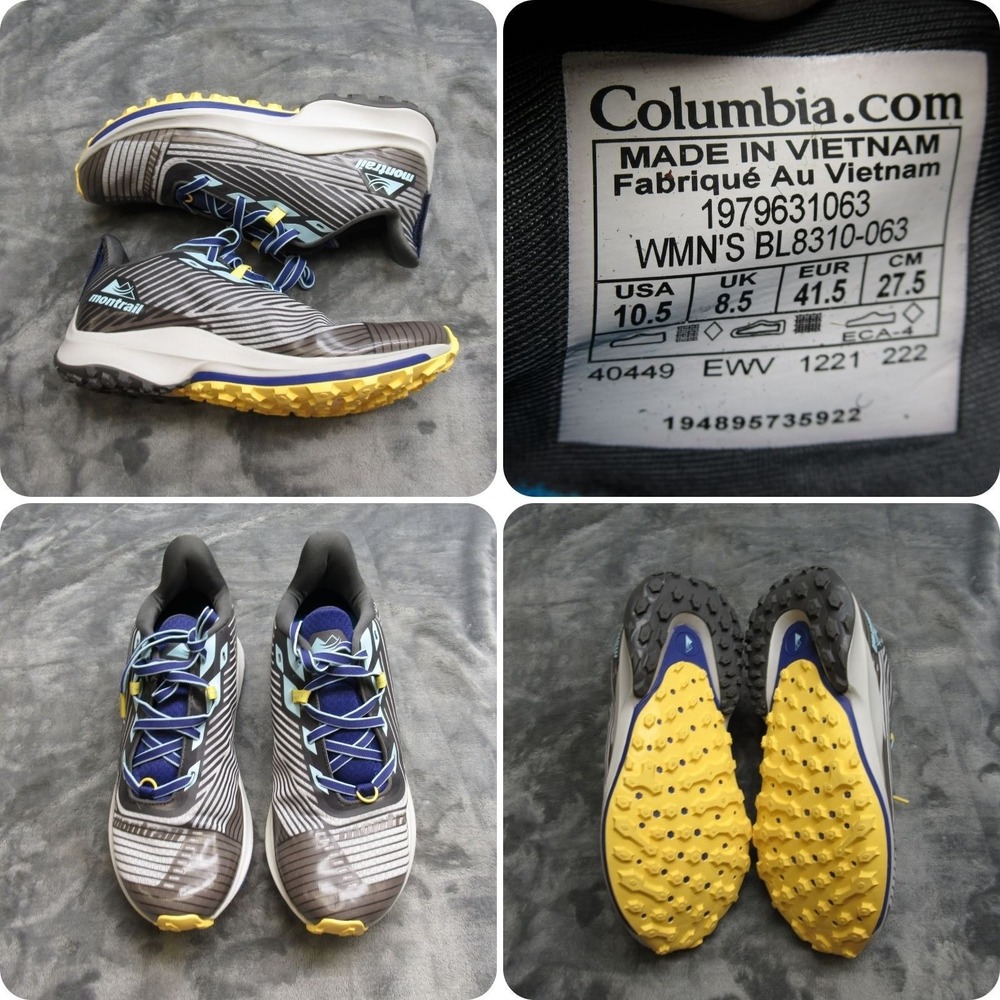 Columbia Running Shoes Women 10.5 Gray Blue Trinity AG Montrail Trail Gym NEW